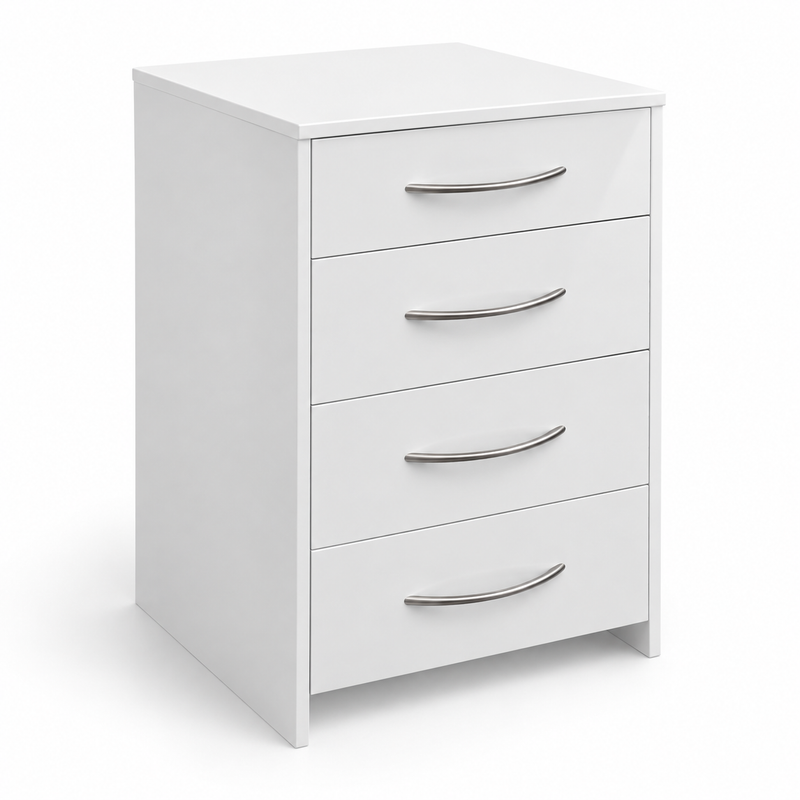 500mm 4 Drawer Pack in white – studio product render